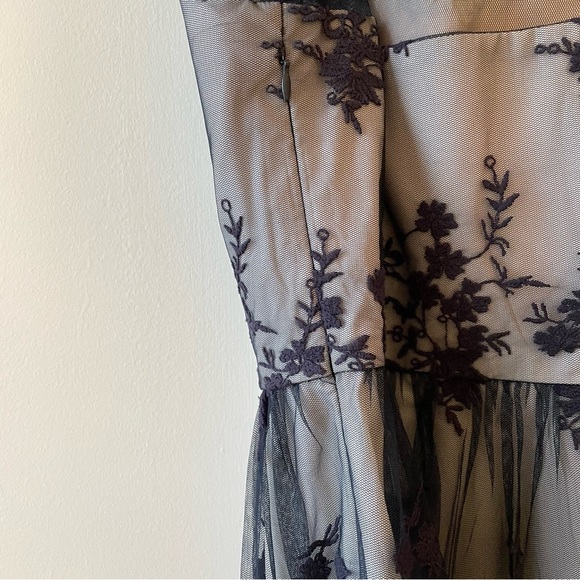 Navy and Cream Lace A-Line Dress - no bra needed! - Picture 3 of 11